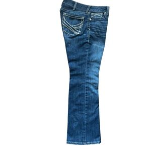 Ariat Real Jeans Womens 33R Blue Denim Mid Rise Western Rodeo Bootcut Flair